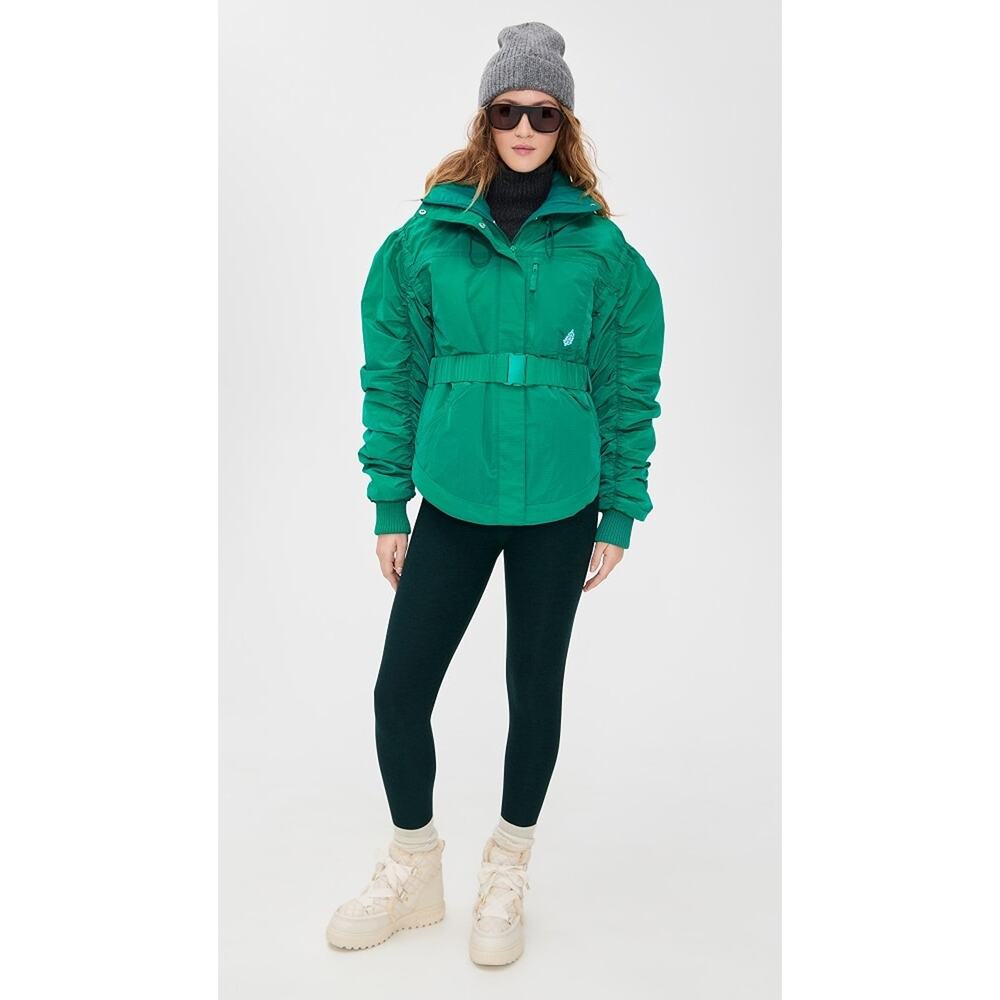 Free People FP Movement Green Glow Belted Hooded Jacket Women’s XS NWT $398